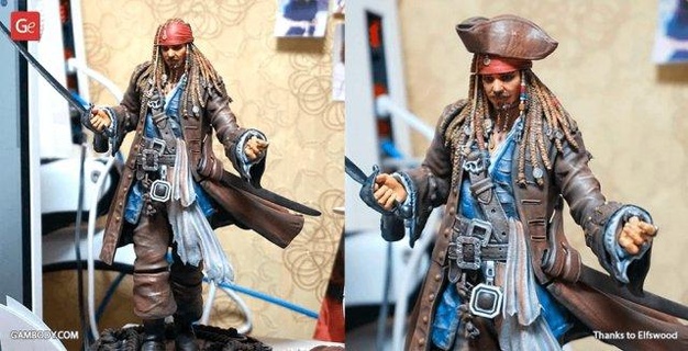pirati caraibico Jack passero figurine Sparrow pirata pirates of caribbean 3d print model - Mito3D