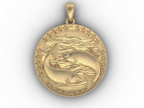 poissons pendentif du poisson horoscope joyau bijoux lion collier pendentifs imprimable le scorpion sculpter la sculpture signe femme femmes zbrush 3d print model - Mito3D