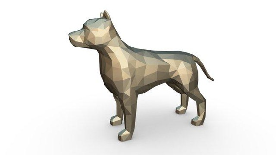 çukur Boğa şekil hayvanlar Sanat hediye Yazdır kolye 3dprint hayvan dekor heykelcik iç tasarım minyatürler heykel kağıt işi Japon katlama sanatı Pitbull teriyer köpek 3d print model - Mito3D