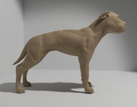 pitbull 3d print model in animals 3dexport 3dmodel 3dprint 3dprinting 3dprintable stl stl-file 3d print model - Mito3D