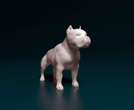 pitbull 3d impression modèle in figurines 3dexport chien terrier pitbullterrier animal imprimable printready stl obj 3d print model - Mito3D