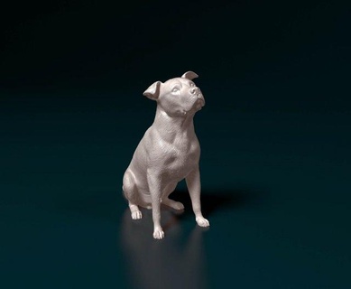 pitbull 06 estatuetas cão animal impressão stl terrier 3d print model - Mito3D
