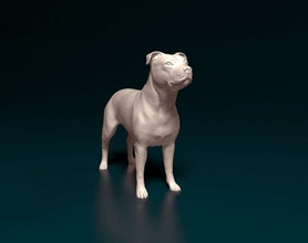 pitbull 2 3d impresión modelo in figuritas 3dexport perro animal imprimible listo imprimir stl obj matón bull terrier 3d print model - Mito3D