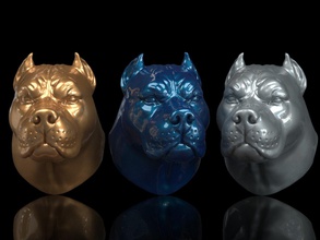pitbull kafası tasarımlar oyuncak balık baskı 3d heykel sanat 3d print model - Mito3D