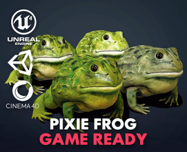 pixie frog - game ready 3d model in amphibians 3dexport toad reptile animal amphibia wildlife greenfrog gameasset 3dgameasset creatures frogs cinema4d unity unrealengine4 3d print model - Mito3D