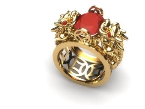 pixiu ring pixiu ring gold 3d print model - Mito3D