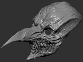 plague raven 3d print model in monsters & creatures 3dexport halloween mask horror 3d print model - Mito3D