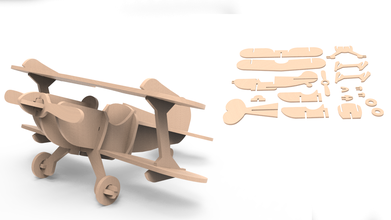 en avion vol fan de l'air bois véhicule kit jeux les jouets 3d print model - Mito3D