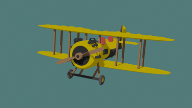 old plane low-poly 3d model in sailplane 3dexport biplane lowpoly 3d print model - Mito3D