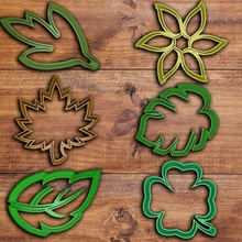 Pflanzen Blätter Ausstecher-set cookie cutter fondant Blume Blatt 3d print model - Mito3D