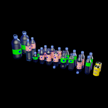 plástico garrafa coleção recipiente h2o lovpoly highpoly água cozinha compras Comida 3d print model - Mito3D