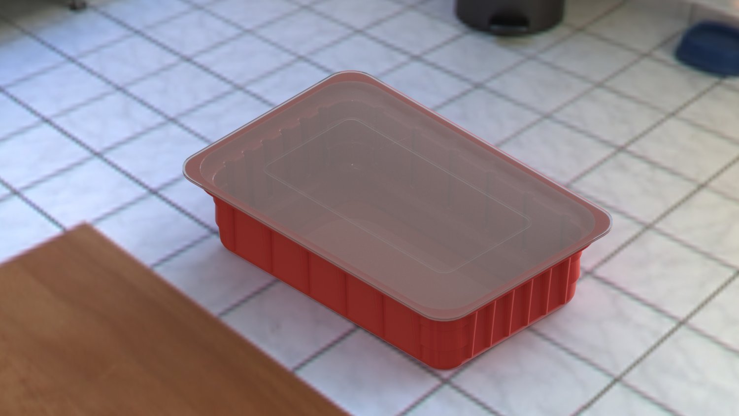 plastic box-container box container kitchen 3d solidworks polythe 3dprint lid cover packeging compact 3D print model - Mito3D