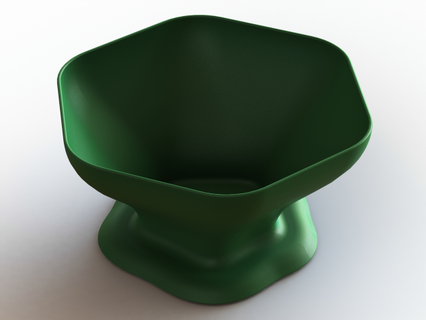 plastic hexagonal fruit bowl mathematical art house kitchen tool tools part design shape printable modern industry industrial furniture green 3d print model - Mito3D