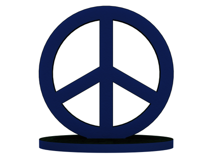 plastica pace simboli In piedi segni loghi hippie arredamento blu opera d'arte bellissimo regalo idea decorazione forma design moderno parte stampabile arte 3d print model - Mito3D