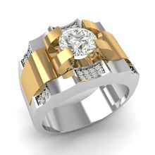 platino oro anillo de diamante 1 gem el piedras preciosas 3dm la boda propuesta genio briliant joyería 3d print model - Mito3D