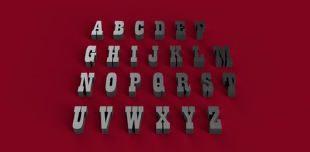 locandina del carattere maiuscolo in minuscolo 3d lettere file stl alfabeto lettera parole di testo tipo tipi scrivere gadget le decorazioni 3dmodel 3dprint 3d print model - Mito3D