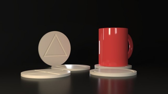 stazione gioco pulsante sottobicchieri 3d stampa modello in arredamento 3dexport decorazione bevande arte caffè 3d print model - Mito3D