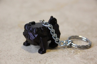 plp pug key-ring dog animals mops carlin toy jewerly fun joy gadget art fashion porte-cles child 3d print model - Mito3D