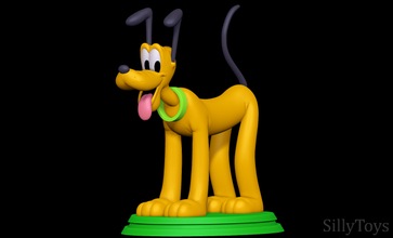 plutone 3d stampa modello in animali 3dexport disney cane canino maschio mammifero selvatico 3d print model - Mito3D