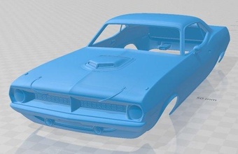 plymouth barracuda 1970 imprimable corps voiture 3d impression modèle in automobile 3dexport fente scalextric tamiya rc miniz loisir micro 3d print model - Mito3D