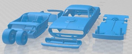 plymouth barracuda 1970 printable car 3d print model in automotive 3dexport slot scalextric tamiya rc miniz hobby micro 3d print model - Mito3D