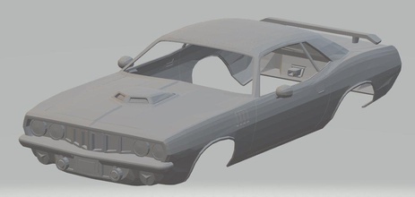 plymouth barracuda imprimible cuerpo del coche ranura scalextric tamiya rc radio de control shell el músculo american 3d print model - Mito3D