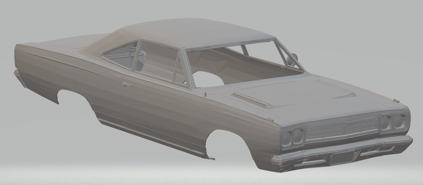 plymouth roadrunner imprimível corpo carro 3d impressão modelo in automotivo 3dexport fenda escalextrico tamiya rc rádio controle concha velho 3D print model - Mito3D