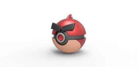 enojado pájaro rojo orbe 3d impresión modelo in 3dexport concepto envase juguete imprimible 3d print model - Mito3D