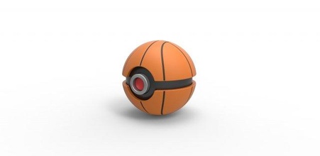 pokeball basketball style baskeball pokemon concept container anime toy print printable 3d print model - Mito3D