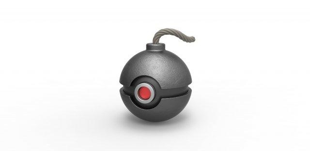 pokeball bomba 3d Stampa modello Pokemon concetto contenitore anime giocattolo stampabile 3d print model - Mito3D