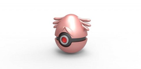 pokeball chansey Pokemon palla contenitore giocattolo Stampa stampabile 3d print model - Mito3D