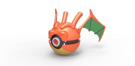 charizard orb 3d print model in 3dexport ball toy container printable dragon dragonite 3d print model - Mito3D