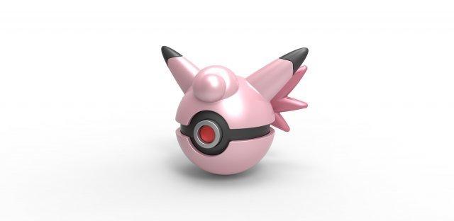 pokeball clefable 3d Stampa modello Pokemon concetto contenitore anime giocattolo stampabile 3d print model - Mito3D
