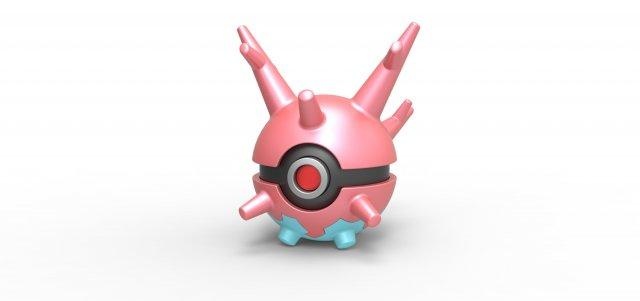pokebola corsola pokemon concepto envase anime juguete impresión imprimible pelota 3d print model - Mito3D