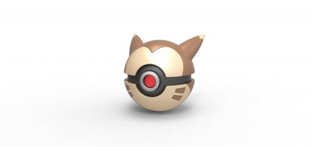 pokebola furret pokemon concepto envase anime juguete impresión imprimible pelota 3d print model - Mito3D