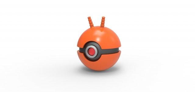 Pokeball Gymnastik Ball Pokémon Konzept Container Anime Spielzeug drucken druckbar Gymnastikball 3d print model - Mito3D