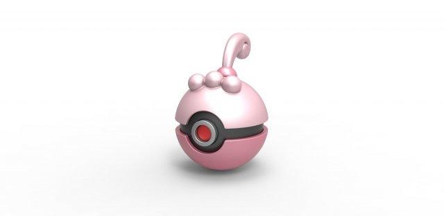 pokeball happiny 3d print model pokemon concept container anime toy printable 3d print model - Mito3D