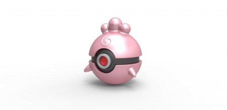 pokebola igglybuff Pokémon bola recipiente brinquedo impressão imprimível 3d print model - Mito3D