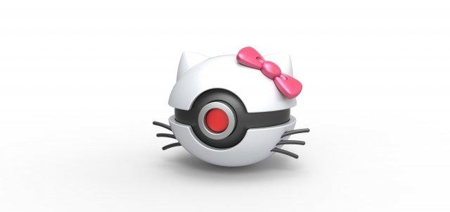 pokeball kitty pokemon concept container anime toy print printable ball 3d print model - Mito3D