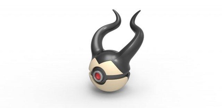 Pokeball bösartig Pokémon Fantasie Konzept Container Anime Spielzeug drucken druckbar 3d print model - Mito3D