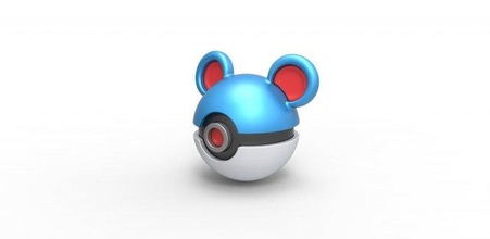 pokeball Marill Pokémon récipient anime jouet impression imprimable 3d print model - Mito3D