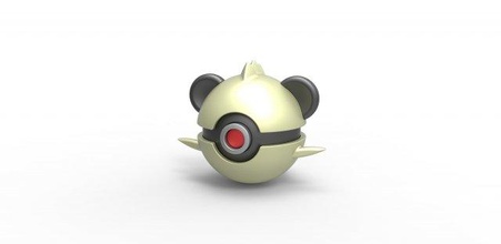 pokeball Pancham pokemon ayı panda konteyner anime oyuncak Yazdır yazdırılabilir 3d print model - Mito3D