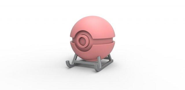 pokeball slitta In piedi 3d Stampa modello Pokemon concetto anime Natale anno giocattolo stampabile 3d print model - Mito3D