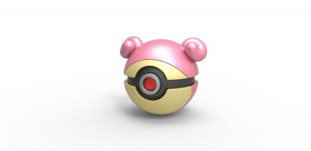 pokeball lambin 3d impression modèle Pokémon concept récipient anime jouet imprimable 3d print model - Mito3D