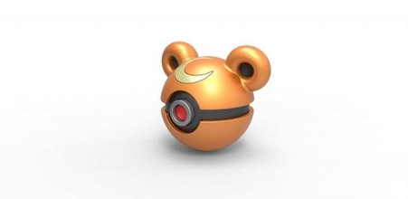 pokeball teddiursa Pokémon ours teddi récipient jouet impression imprimable 3d print model - Mito3D