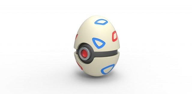 pokeball togepi 3d print model pokeball pokemon egg togepi ball container toy print printable 