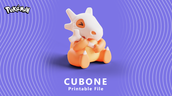 pokemon cubone character toys diy gift gaming accessory collectible printable 3d decor figur customizable handcrafted model tabletop sculpture statue display games 3d print model - Mito3D