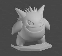 pokemon gengar pendant 3d print free model in monsters & creatures 3dexport prize pikachu squirtle anime games cartoons nintendo 3d print model - Mito3D