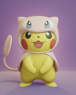 Pokémon Pikachu cosplay agrupar monstros criaturas Pokemongo pokemon go pokemonfigure miado mewtwo 3d print model - Mito3D