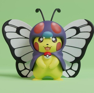 pokemon Pikaçu Kostüm oyunu paket çimen böcek tip canavarlar yaratıklar Pokemongo go Pokemon figürü garip kelebek kayın wasp keychain Chikorita 3d print model - Mito3D